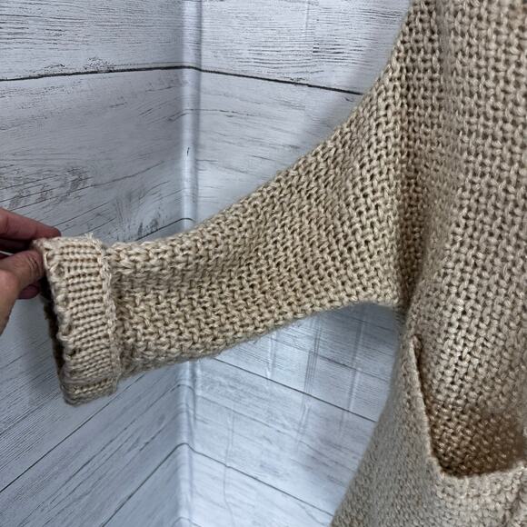 Vintage Handmade small beige crochet Afghan cardigan granny cottagecore coquette - Picture 7 of 15